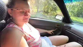 Stepbrother fucked his stepsister in the car and cum in her mouth, and she didn't mind