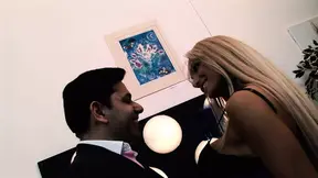 Busty blonde Amy Azurra in lingerie gets fucked and sucks