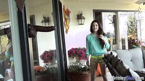 ”Britney Blue Plays Dildo Outdoor”