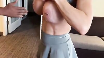 Interracial MILF in lingerie gets her big ass pounded by a big black cock