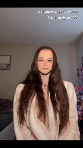 Accidental nipslips expose amateur's bustiness on TikTok