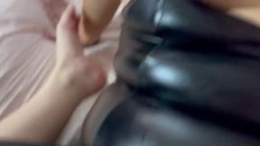 Trans bbw sissy gushes hands free on thick cock riding cowgirl