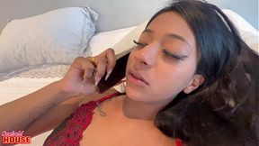 Beautiful girl - and very naughty - having group sex with 2 men