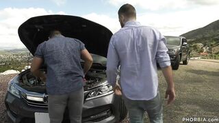 Stranded and getting help inside his butt