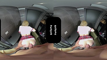 Vr porn Dominique riding her first big cock