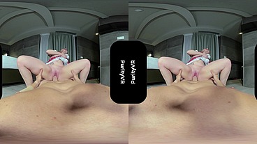 Vr porn Dominique riding her first big cock