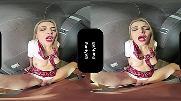 Vr porn Dominique riding her first big cock