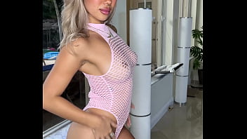 Luna Luxe In Pink Fishnet Lingerie Looking Like An Absolute Smoke Show