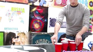 College barely legal feast on penis during groupfuck