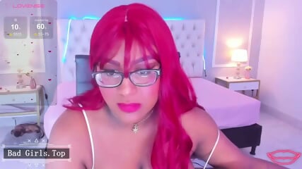 Ebony BBW redhead babe huge natural boobs showing