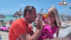 Blonde Teen Flirts and Gets Picked Up at Mallorca Beach