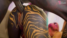 Mayhem Orgy from Pornstars - 4 girls VS 3 guys - Tattoo Girls get hard fucked with big Facials