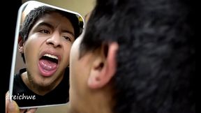 Delicious and hot tongue with mirror