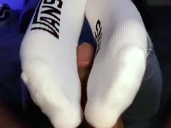 Teen slut foot fetish cock rub