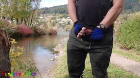 A Gay Emo Guy Jerks off His Thick Cock at Lake Tegernsee and Ejaculates His Semen Into Nature.