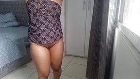 Housewife Masturbates While the Perverted Neighbor Watches Her