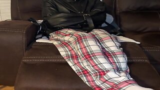 2 hours of breath control bondage in a straitjacket & no air holes hood bdsm latex