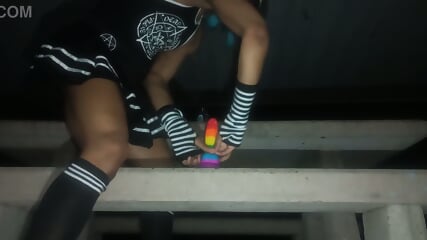 Sissy Femboy Fucks Her Tight Ass in Public Full vid on