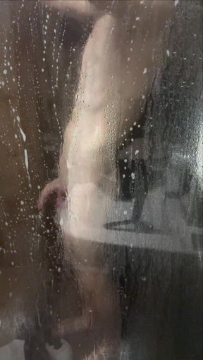 Boy Takes a Shower, Jerks off and Cums