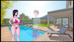 sexnote [ taboo hentai game pornplay ] ep.16 my stepmom give me a footjob massage by the pool