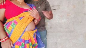 Dirty Desi mom's outdoor anal&#x1F44C; banging in a cluttered storage closet.