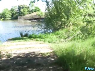 Public Agent - Breathtaking Georgie Lyall banged next to a public lake in the Summer