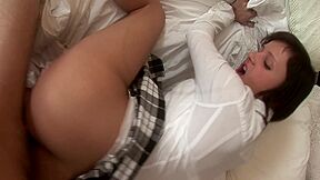 Very Hard Anal Sex For A Young Russian Brunette Who Loves To Get Fucked Clothed