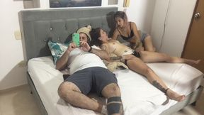 Teen babe gets fucked hard in front of her hunk boyfriend