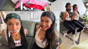 Mara Wheedles Lucia for Some Bandana Gag Fun