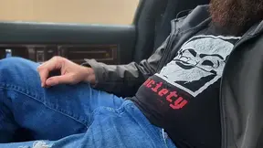 Solo male jerks it in public while moaning loudly