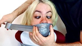 Sneaky Nani in Skin-Tight Jeans Gets BUSTED! Helplessly TAPE WRAPPED & SILENCED! (HD)