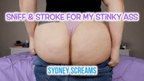 Sniff and Stroke For My Stinky Ass - An ass-sniffing scene featuring: jiggle, big ass, hairy butt, stinky butt, GFE, and jean fetish - 720 MP4