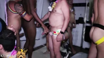 Brazilian Carnival Gay Orgy with Bareback Twinks and Big Dicks