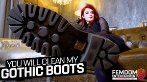 You lick my boots clean! ( Boot Fetish with Madame Moraigh ) - FULL HD MP4