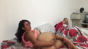 I masturbate my pussy in front of my husband asking him to fuck me.