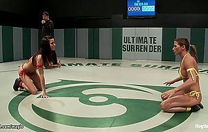 Busty lesbian wrestler fucked