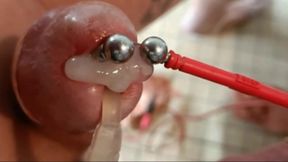 e-stim in piercing PA+ and anal cum ejac with catheter inside cock