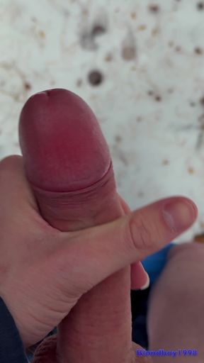 Handy POV - Twink Wixt His Cock in the Forest - in Winter