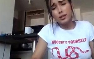 Gorgeous tgirl cum & piss