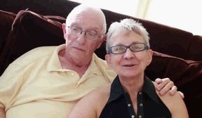 granny fucks younger man with hubby besides her