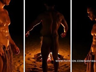 AI Guys Around A Campfire