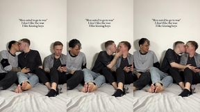 three boys making out like they’re starving for each other 🔥