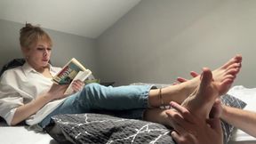 I Enjoy a Foot Massage and Relax with a Book