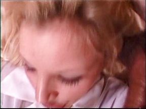 Interracial sandwich for a sensual blonde wildly banged by two big cocks