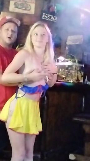 Bored and ignored.Closing time at the bar.   Clip 1