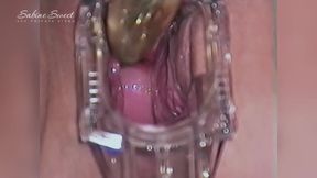 Perverted Stepmom Masturbating Into Her Open Pussy