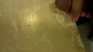 Slut cleans up his own cum