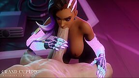Cyber Sombra Blowjob Fucked In The Mouth Overwatch