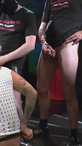 Tattooed Slut Gulps Piss and Cocks in Extreme Ggg Bukkake