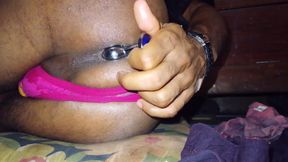 Shemele stepsister fucking her ass with cucumber deep throat